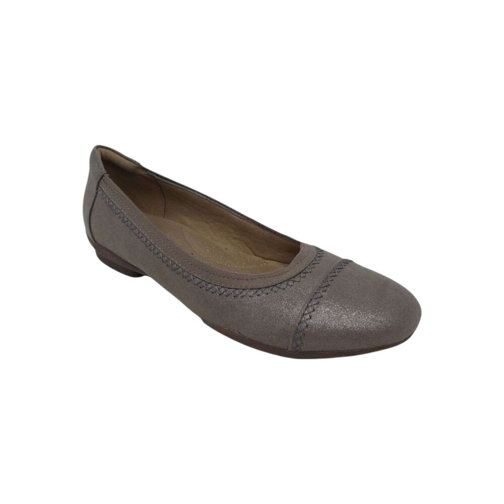 Clarks Collection‎ Gold Shimmer Leather Flats Shoes Womens 8